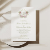 Invitation Floral Elegance Monogram Crest Wedding