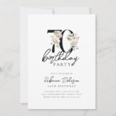 Invitation Floral Elegant 70e anniversaire (Devant)