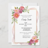 Invitation Floral Elegant Aquarelle Fête des mariées chic (Devant)