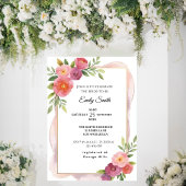 Invitation Floral Elegant Aquarelle Fête des mariées chic