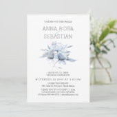 Invitation *~* Floral Elegant AR15 MARIAGE Blue Rose RSVP + (Debout devant)