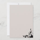 Invitation Floral élégant avec Mariage Feuille noir spectacul (Dos)