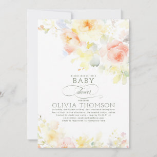 Invitation Floral Elegant Baby shower d'été doux