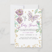 Invitation Floral Elegant Babyshower (Devant)