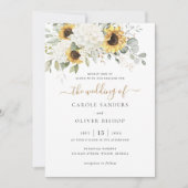 Invitation Floral Elegant Blanc Hydrangea Mariage de tourneso (Devant)
