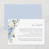 Invitation Floral Elegant Blue Hydrangea Détails sur la végét (Devant / Derrière)