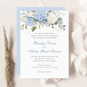 Invitation Floral Elegant Blue Hydrangea Mariage de verdure