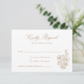 Invitation Floral Elegant Calligraphie Script Roses RSVP (Debout devant)