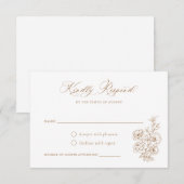 Invitation Floral Elegant Calligraphie Script Roses RSVP (Devant / Derrière)