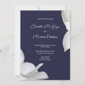 Invitation Floral élégant de Magnolia blanc sur Mariage de ma (Devant)