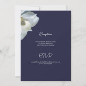 Invitation Floral élégant de Magnolia blanc sur Mariage de ma (Dos)