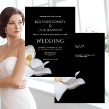 Floral élégant de Magnolia blanc sur Mariage noir