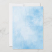 Invitation Floral Elegant Doux Dusty Baby shower bleu rose (Dos)