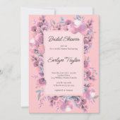 Invitation Floral Elegant Dusty rose Fête des mariées (Devant)