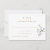 Invitation Floral Elegant Fleur sauvage Dusty Blue Wedding RS (Devant)