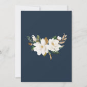 Invitation Floral Elegant Magnolia Blush Navy Mariage neutre (Dos)