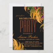 Invitation Floral Elegant Orange Bachelorette Party (Devant)