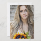 Invitation Floral élégant PHOTO chic fête de graduation Invit (Dos)