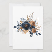Invitation Floral Elegant Rustique Navy Blue Terracotta Maria (Dos)