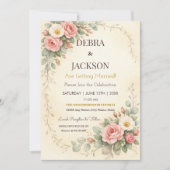 Invitation Floral Elegant Simple Botanical Wedding (Devant)