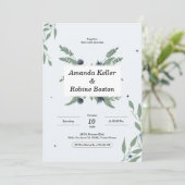 Invitation Floral Elegant Simple Mariage (Debout devant)