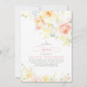 Invitation Floral Elegant Soft Girl's Baptism (Devant)