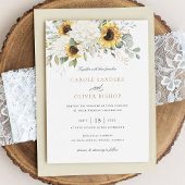 Invitation Floral Élégant tournesol blanc Hydrangea Mariage