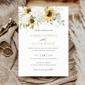 Invitation Floral Élégant tournesol blanc Hydrangea Mariage
