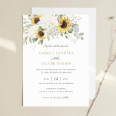 Invitation Floral Élégant tournesol blanc Hydrangea Mariage