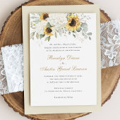 Invitation Floral Élégant tournesol blanc Hydrangea Mariage