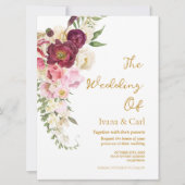 Invitation FLORAL Embrasser le Mariage de mariage (Devant)