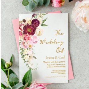 Invitation FLORAL Embrasser le Mariage de mariage