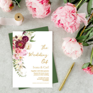 Invitation FLORAL Embrasser le Mariage de mariage