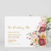 Invitation FLORAL Embrasser le Mariage de mariage (Debout devant)