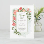 Invitation Floral Embrasser l'invitation de douche nuptiale (Debout devant)