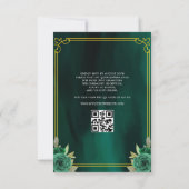 Invitation Floral Emerald Green Boots Horse Quinceanera (Dos)