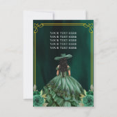 Invitation Floral Emerald Green Boots Horse Quinceanera (Dos)