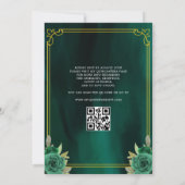 Invitation Floral Emerald Green Boots Horse Quinceanera (Dos)