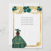 Invitation Floral Emerald Green Boots Horse Quinceanera (Dos)
