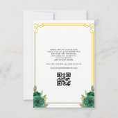 Invitation Floral Emerald Green Boots Horse Quinceanera (Dos)