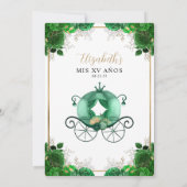Invitation Floral Emerald Green Cendrillon Royal Quinceanera (Dos)
