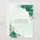 Invitation Floral Emerald Green Princesse Anniversaire Quince (Dos)