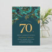 Invitation Floral Emerald Vert et or 70e anniversaire (Debout devant)