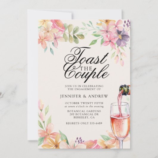 Invitation Floral Engagement Party (Devant)