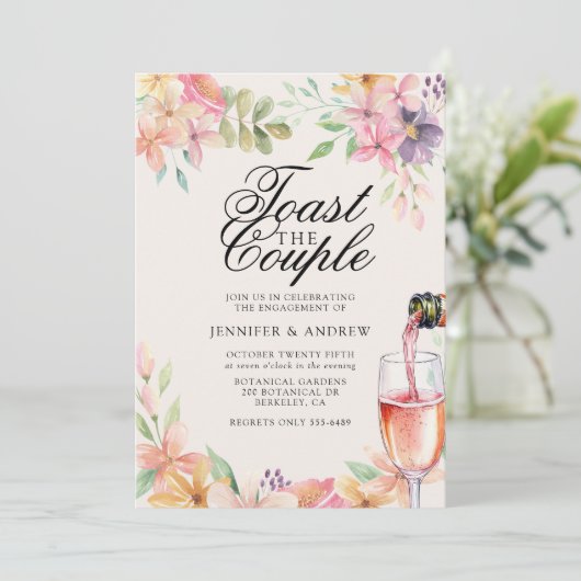Invitation Floral Engagement Party (Debout devant)