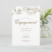 Invitation Floral Engagement Party White Blossom (Debout devant)