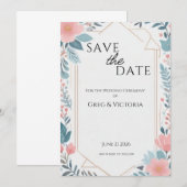 Invitation Floral Enregistrer la date (Devant / Derrière)