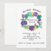 Invitation floral et succulent de Fête de la (Devant / Derrière)