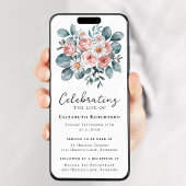 Invitation Floral Eucalyptus Boho Funeral Digital Evite