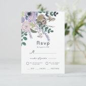 Invitation Floral Eucalyptus Lavender Boho Mariage (Debout devant)
